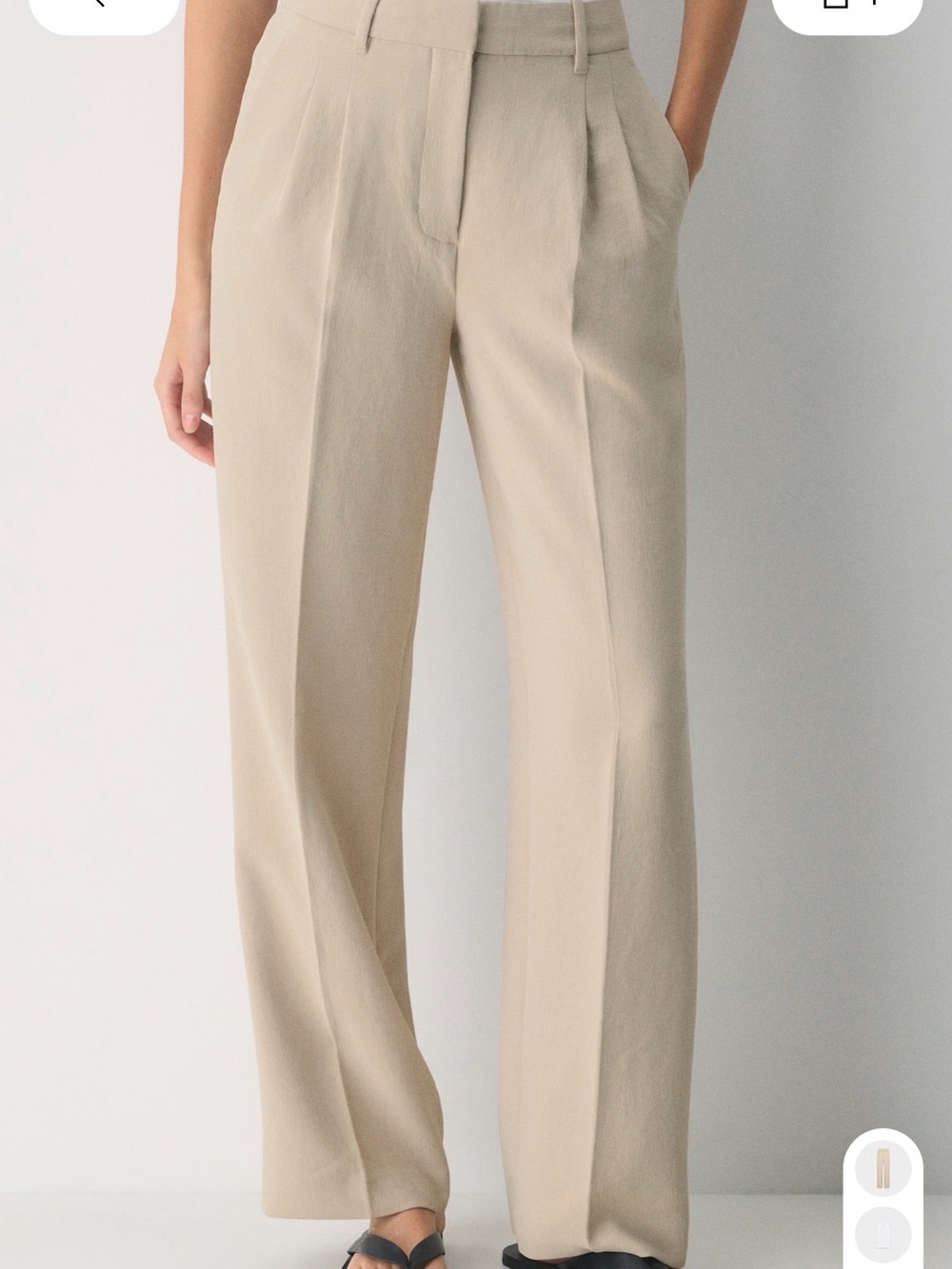 Aritzia Wide-Leg Trousers in Light Beige effortless pants
